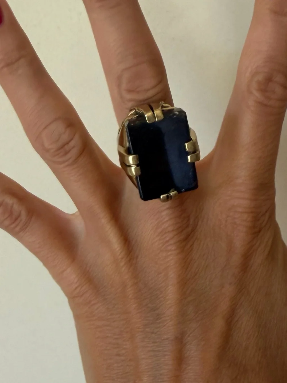 Manía manía brass Black Onyx Statement Ring